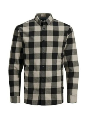 JACK & JONES KATOENEN OVERHEMD - BEIGE