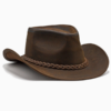 Vooraanzicht van HADZAM donkerbruine leren cowboyhoed