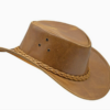 Zijaanzicht van HADZAM bruine leren cowboyhoed