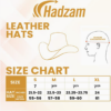 Maattabel van HADZAM bruine leren cowboyhoed